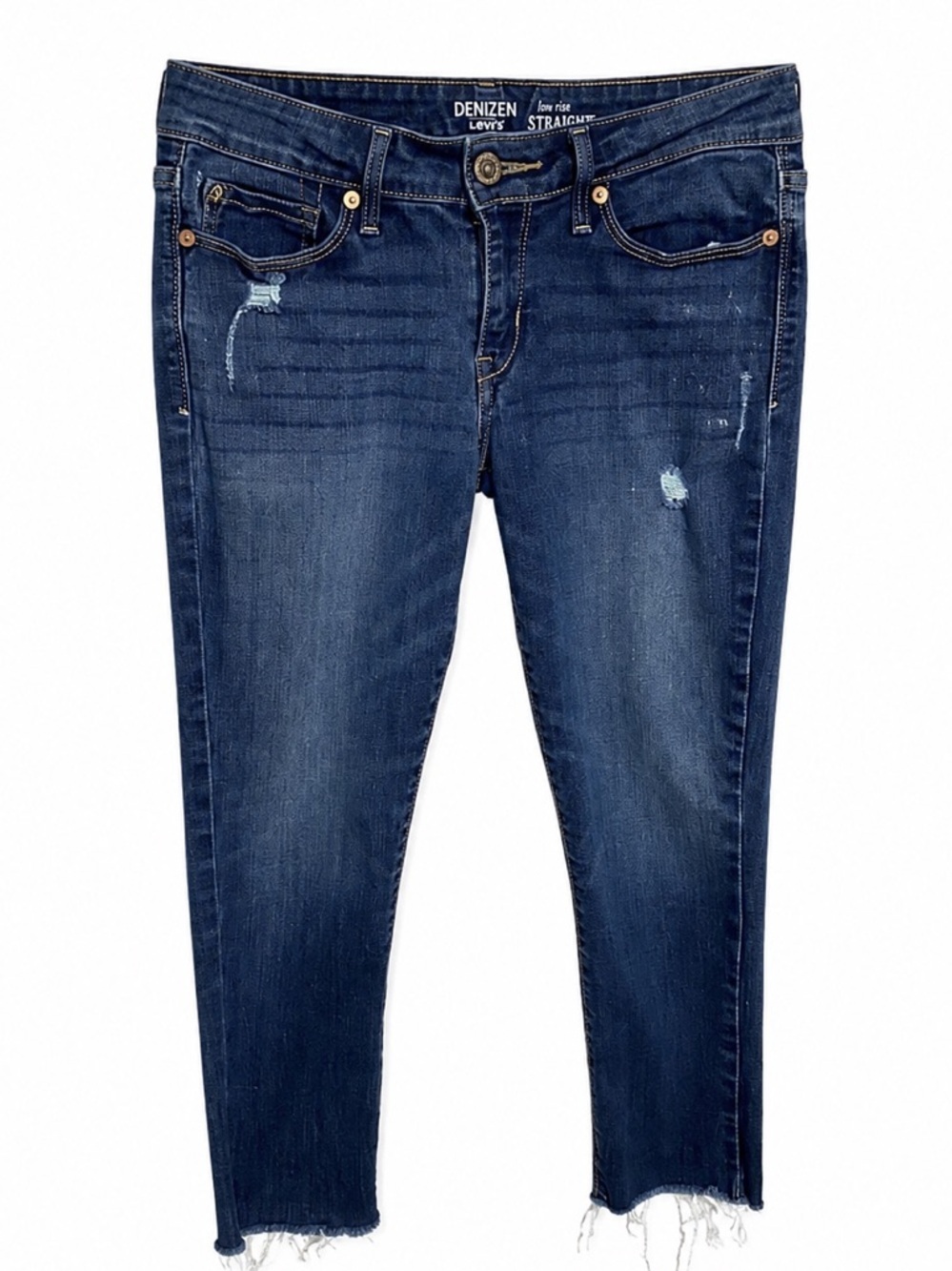 Denizen from Levi's Women's Low-Rise Blue Jeans Straight Size 3/26 Distressed